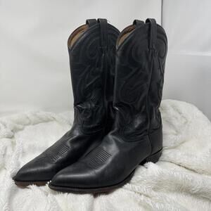 Tony Lama Mens Black Leather Western Cowboy Boots Sz 11